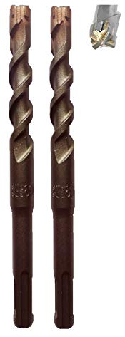 jw-germany 2 Stück HM - SDS PLUS High-Quality Hammerbohrer Betonbohrer Z= 4 mit Zentrierspitze… (SDS-PLUS 12 x 160mm)