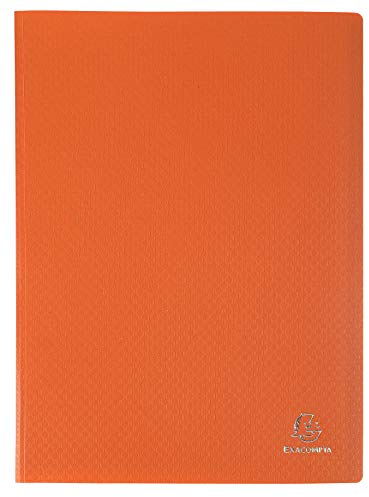 Exacompta - Réf. 88424E - 1 Protège-documents OPAK - 40 pochettes cristal lisse - 80 vues - pour format A4 - dimensions 24 x 32 cm - couverture en polypro semi-rigide - couleur orange