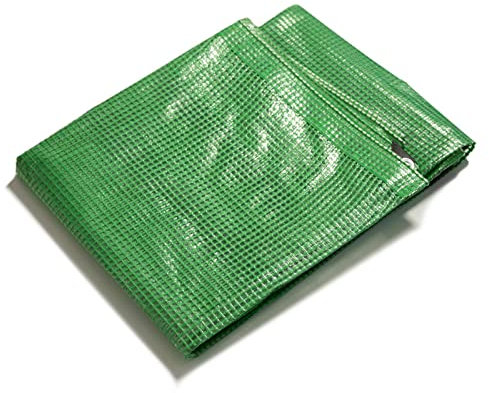 etm - Bâche imperméable avec oeillet - Bâche de Protection Usage extérieur intérieur - Etanche et résistante aux UV pour Bateaux Chantiers travaux - Epaisse densité 240 g/m², Vert Transparent 6x10 m