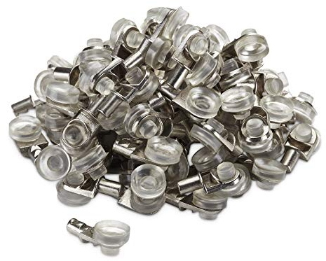 SOTECH 100 pièces Supports d'Étagères avec Coussin en Caoutchouc pour trou de perçage 5 mm Support d'Étagères assemblage enfichable dans une ligne de trous pré-percés