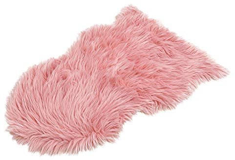 matches21 Flauschig weiches Kunstfell Dekofell hochwertiges Schaffell-Imitat gemütlicher Fellteppich Teppich langflorig 80x50 Farbe rosa