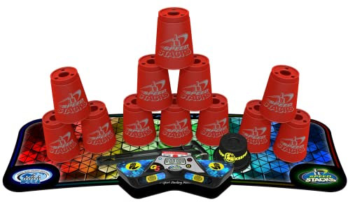 Speed Stacks | Sport Stacking Competitor | Red - 12 Cups | Holding Stem | G5 Timer and Voxel Glow Mat | WSSA Approved