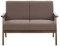 Beliani Retro 2-Sitzer Sofa mit Polsterbezug braun Holzgestell Federkern Asnes