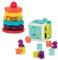 Battat Motorikwürfel und Stapelturm mit Buchstaben, Zahlen – Motorikspielzeug, Steckspiel, Activity Center, Lernspielzeug – Kinder Baby Spielzeug ab 1 Jahr