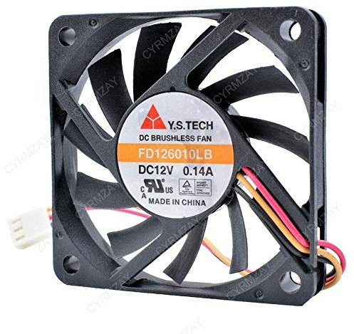CYRMZAY Ventilateur de Refroidissement pour Y.S.Tech FD126010LB 12 V 0,14 A 3PIN 6 cm 60 mm