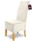 SCHEFFLER-Home Stretch Stuhlhussen Samt Puma Velvet/Velours Stuhlhussen Weiß-Ecru 4er Set/Stuhlabdeckung als Stuhlhussen Schwingstühle/Spann-Stuhlhussen Lang/eleganter Chenille Stuhlüberzug