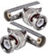BNC Triple Tee Connector - Male to Dual Female T Shape RF Coaxial Adapter for Coaxial Cable Security CCTV DVR Camera - 3 Way Splitter Combiner 2 Pack