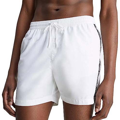 Calvin Klein Medium Drawstring-Nos Km0Km00741 Pantaloncino da Bagno, Bianco (Pvh Classic White), XL Uomo