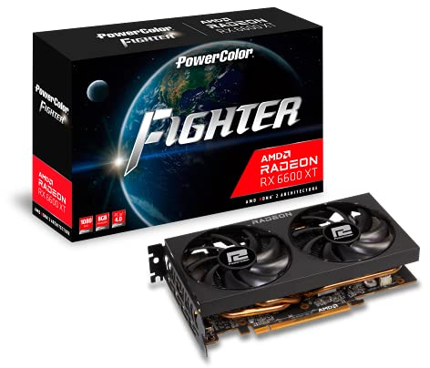 POWERCOLOR Fighter AMD Radeon RX 6600 XT Gaming Graphics Card with 8GB GDDR6 Memory, Powered by AMD RDNA 2, HDMI 2.1 (AXRX 6600XT 8GBD6-3DH)