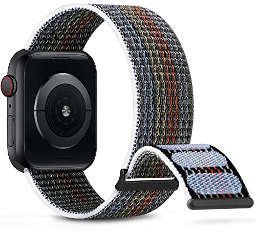DigiHero Sport Nylon Straps Compatible with Apple Watch Straps 38mm 40mm 41mm 42mm 44mm 45mm, Adjustable Breathable Women Men Braided Strap Compatible for iWatch Series 8/7/6/5/4/3/2/1/SE Pride B