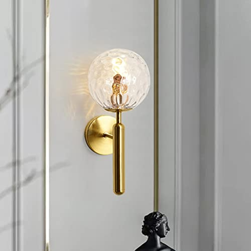 Mengjay Moderne Wandleuchte LED Kugel Wandlampe Spiegellampe Glaskugel LED Wandleuchten Modern wandleuchte innen Metall Edelstahl Halterung,wandleuchten wohnzimmer, Schlafzimmer, E27. (B)