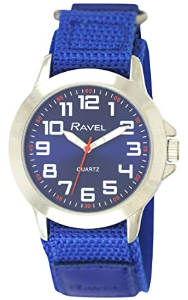Ravel - Moderne Workwear-Herrenuhr mit einfach zu befestigendem Armband - Blau
