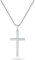 PURSEILVER Rope Chain Cross Necklace for Men, Gold Silver Black Stainless Steel Cross Pendant Necklace for Men Gifts for Men Rope Chain 16-24 Inches, 20, Stainless Steel, No Gemstone