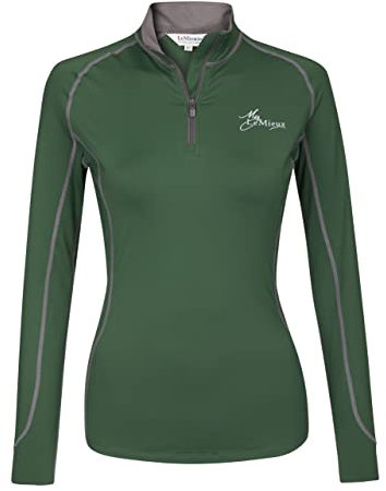 LeMieux Women’s Base Layer Top - Long Sleeve Athletic Thermal Shirts - Equestrian Apparel & Gear for Horseback Riding - (Hunter Green/UK10)