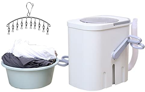REALN Machine à Laver Portable Mini Manivelle à Main Acier Inoxydable 3.5 kg Gris Métallique Non Électrique pour Camping et Camping-Car