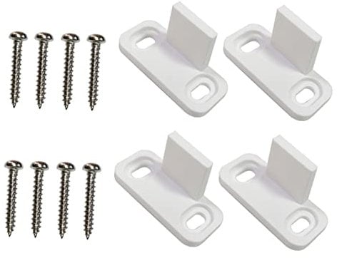 Yardwe 2 Sets White Accessories Pocket Door Guide Bottom Floor Guide Barn Door Floor Guide Sliding Door Floor Guide Pom Floor Guide Barn Door Stoppers White Floor