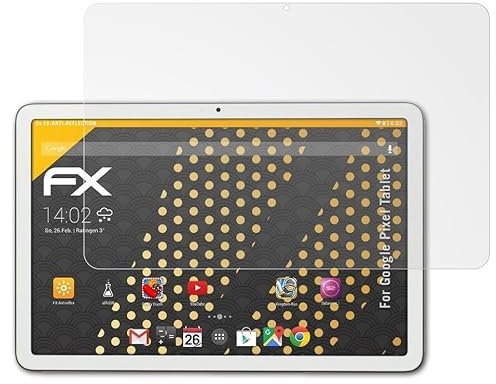 atFoliX Panzerfolie kompatibel mit Google Pixel Tablet Schutzfolie, entspiegelnde und stoßdämpfende FX Folie (2X)