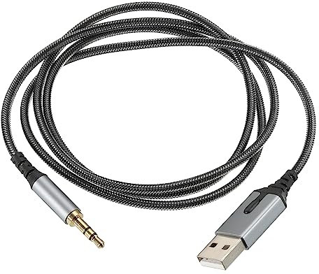 sourcing map USB Male to 3.5mm Male TRS Headphone Audio Adapter Aux Stereo Jack to USB 2.0 Charge Cable 3.3ft for Microphone Phone Laptop Speaker MP4