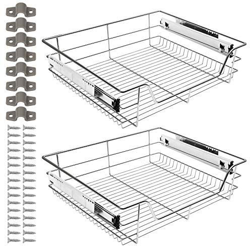 Ikodm Teleskopschublade 6X60cm Küchenschublade, Schrankauszug,Küchenschrank Auszug Nachrüsten,Küchenschubladen aus Metall Einbauschublade für Spülschrank,Schrank Schubladen Ausziehbar