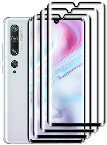 [Yhyenl]- [3x Vidrio Cristal Templado]，Protector de Pantalla para Xiaomi Mi Note 10/Mi Note 10 Pro/Mi Note 10 Lite, Vidrio Templado Ultra Resistent, 9H, Sin Burbujas, Antihuellas, Antiarañazos