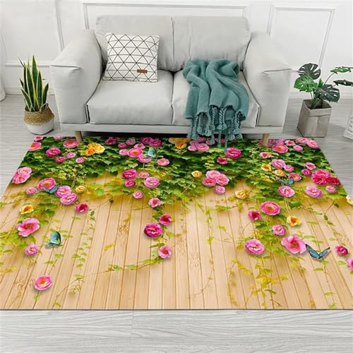 Kunsen Teppich Nach Mass Querformat drucken hochflor Teppich Mehrfarbig Teppich esszimmer 3D Drucken50x80CM