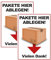 SL group - 2 Schilder Paket hier ablegen! Vielen Dank! in 20 x 30 cm aus extra stabiler PVC Kunststoff-Platte - Ablage- & Abladestelle Hinweisschild für Postbote, Paketdienst & Paketzusteller