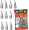 PRO FILSTAR Grundblei Angeln Set 10 x 10g - Blei Angeln mit Wirbel - Angel Bleie Set - Grundangeln - Birnenblei - Blei Gewicht - Angelblei - Fishing Weights - Bleigewichte – Karpfenblei Kit