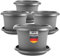 2friends Elegantes 4er-Set Pflanzkübel 50cm Rund - Blumentopf drauÃŸen 50cm Durchmesser mit Untersetzer, XXL Pflanzkübel mit optimaler Drainage, Anthrazit