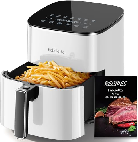 Fabuletta Heißluftfritteuse 5,7L, 11-in-1 Air Fryer, Max230℃ Heissluft Fritteusen, Digitaler Timer bis zu 6 Stunden, LED-Touchscreen AirFryer, Schnelle Erwärmung, Shake-Modus, 95% weniger Öl, 1950W