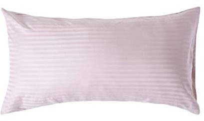 HOMESCAPES Dusky Pink Pure Egyptian Cotton King Size Pillowcase 330 TC 500 Thread Count Percale Equivalent Satin Stripe Housewife Pillow Case Pack of 4