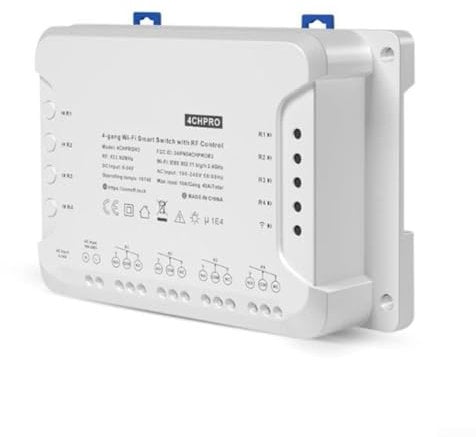 Interruptor inteligente WiFi 4Ch PRO R3, interruptor de luz de 4 bandas de encendido/autobloqueo/enclavamiento, módulo de interruptor de 4 vías, control por aplicación (para 4 canales R3)