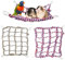 2er Pack Farbiges Kletternetz für Vögel und Kleintiere, Ratten-Kletternetz, Hängende Hängematte, Vogel-Leiter-Seilbrücke, Kleintier-Spielzeug, Käfigzubehör für Ratten, Hamster, Vögel – 35 × 25 cm