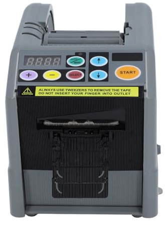 Fafeicy Automatischer Klebebandabroller Elektrisch, Bandschneidemaschine mit einstellbarer Länge 5-999 mm & Breite 6-60 mm, für Büro, Lager, Zuhause, Paketversand, Grau