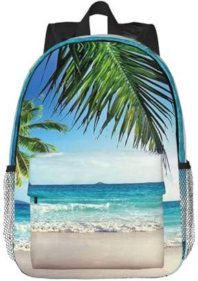 MISTRARA Rucksack Tropische Palme Hawaii Strand 15 Zoll Leichter Rucksack Laptop Rucksack Wanderrucksack Sportrucksack, Schwarz , One size
