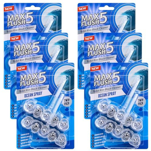 Toilet Rim Block Cleaner Twin Pack | Anti-Limescale, Foaming Cleaning Action, Dirt Protection, Extra Freshness | Tropical Blossom Scent | Lasts Up to 4 Weeks