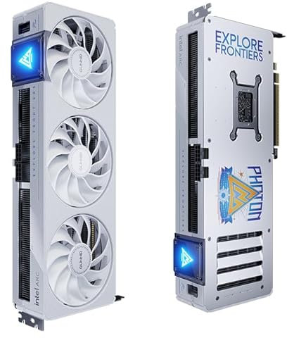 WEELIAO GUNNIR Intel Arc B570 Photon 10G Scheda grafica bianca, 2670 MHz, 10 GB 160-bit GDDR6, PCIE4.0, 1 HDMI2.1, 3 DP2.1, tre ventole, TBP 186 W