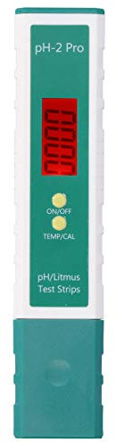 Digitaler PH -Messgerät, Automatische PH -PH -Stift mit Hoher Genauigkeit mit Teststreifen -Thermometer für Haushaltsfischtanksschwimmbäder Labors Ackerland Bewässerung