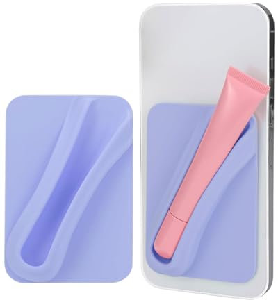 Lipgloss Schutzhülle für Handy, lipgloss handyhülle,handyhülle lipgloss halter,handyhülle mit lipgloss halter, Lippenhalter, zum Aufkleben, kompatibel mit iPhone, Samsung, Galaxy, Smartphones, Lila