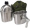 Juego De Cantimplora Militar De Acero Inoxidable con Taza Y Mangas para Acampar Aire Libre, Escalada, Senderismo, Botella Hervidor para Mochilero