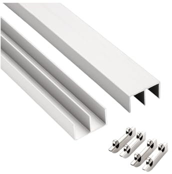 Rail for portes coulissantes de 5 mm d'épaisseur - Rail for portes coulissantes en verre, armoires et fenêtres, installation facile(60cm/23.6in)