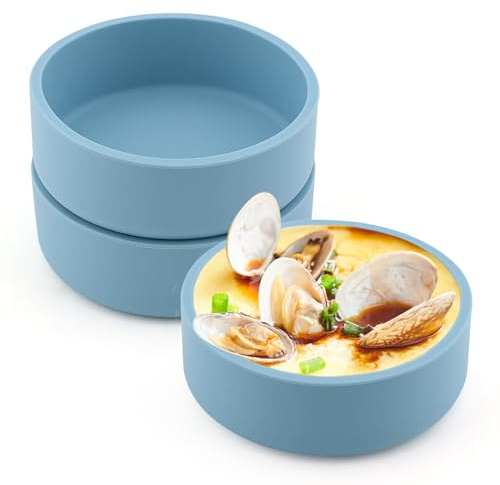 Restynic Air Fryer Egg Mold, 3 Pack Silicone Egg Bite Cups, 6 oz | Silicone egg bite cups for air fryer egg rounds, mini frittatas, breakfast sandwiches and meal prep