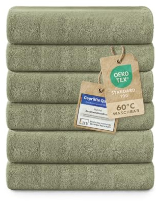 Blumtal Premium Frottier Handtücher Set 6 teilig100% Baumwolle - Oeko-TEX zertifiziertes Towel 6X (50x100 cm) - Ultra saugstarkes Frottiertücher Set waschbar °60 - Handtücher Grün