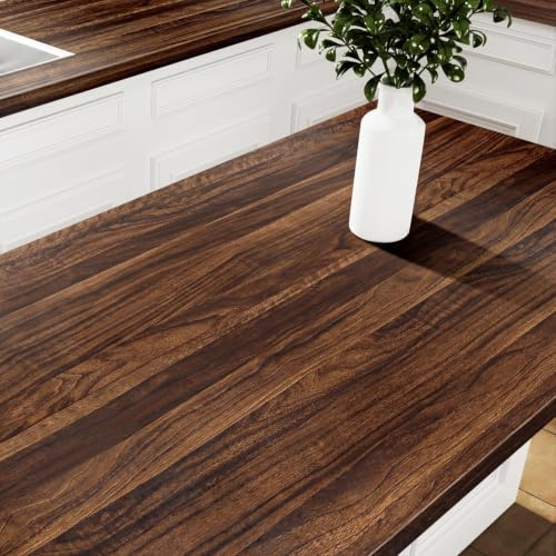 Stickyart Klebefolie Möbel Holzoptik Dunkelbraun Möbelaufkleber Vintage 60cm x 400cm Selbstklebende Tapete Küche Abwaschbar Möbelfolie Selbstklebend Matt Holz Folie Holz Selbstklebend Wasserdicht