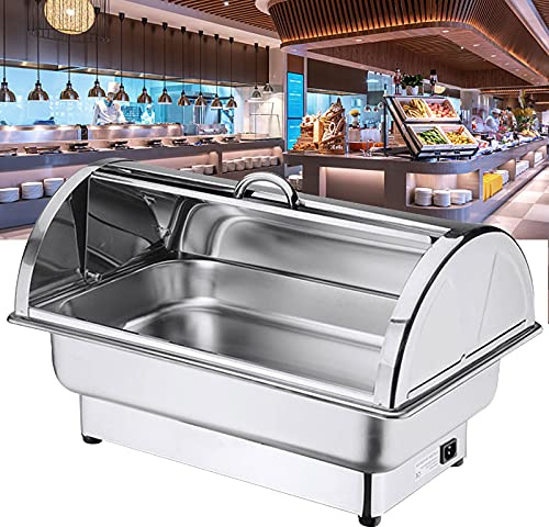 Platos eléctricos de acero inoxidable para calentar alimentos para fiestas y bufés, 9 l y 13 l, con tapa, control de temperatura ajustable para mantener la comida caliente durante mucho tiempo, tamaño