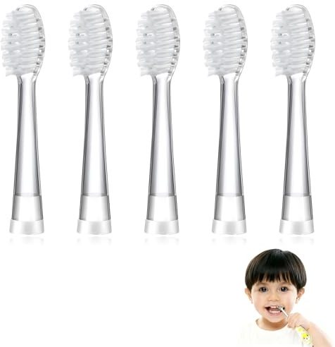 5Er Kinder Ersatzbürsten Für Seago SG513/SG977/SG2139/DT-BB1/DT-K6, Seago Elektrische Zahnbürste Aufsteckbürsten, Ersatzbürsten Ideal Für Kinder Von 6–12 Jahren