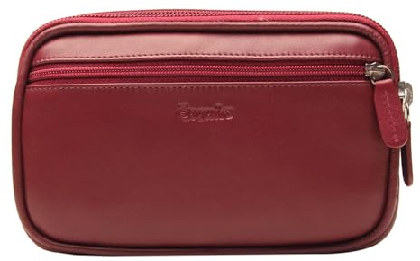 Esquire Leder Gürteltasche Duo 59 Belt Bag Red weinrot