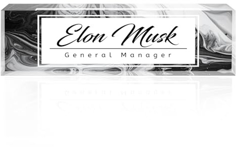 Personalized Name Plate, Desk Sign Plaque for Office Decor | Acrylic Custom Table Name Plate, Appreciation Gifts for Teachers Managers Reception Business Staff Employee
