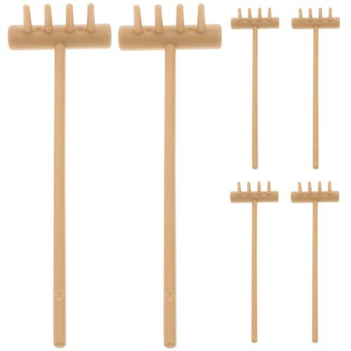 BESPORTBLE 6 Stück Zen Kleiner Rechen Kleine Sandkastenrechen für Tisch und Garten Leichtes Selbstgemacht Zen Garten Werkzeug für Sandspiele und Meditation