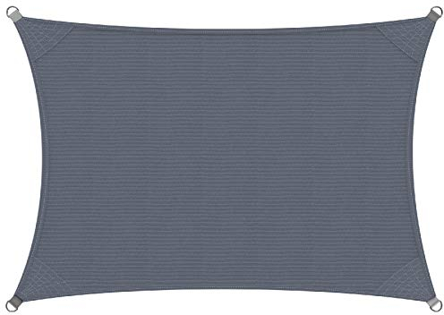 Detex Parasol de PEAD Rectangular 2x4m Antracita Vela Toldo Protector contra Sol Viento y Rayos UV