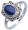 mantraroma Silber Ring Damen 925 Lapis Lazuli Edelstein blau ausgefallen verspielt (MRG-122-06-(54))